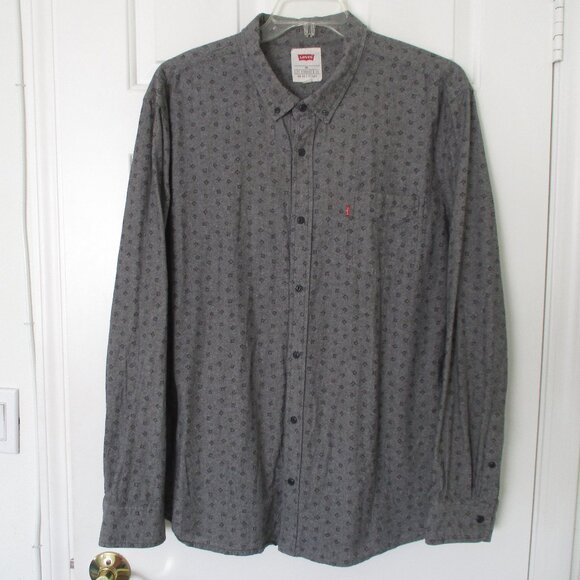 Levi's Mens L/S Gray Cotton Button-down Casual Shirt - Size 19.5/35 or XXL Slim - Picture 1 of 3